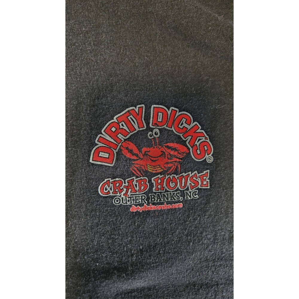Dirty Dicks Crab House Outer Banks NC Graphic T Shirt XL Black Tourist Tee - Picture 2 of 6